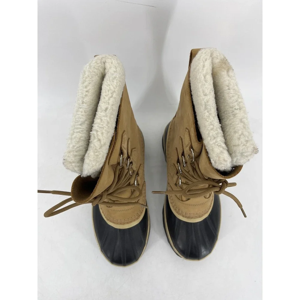 Sorel Caribou Snow Boots Mens 8 EU39 Tan Waterproof Insulated Winter Leather‎